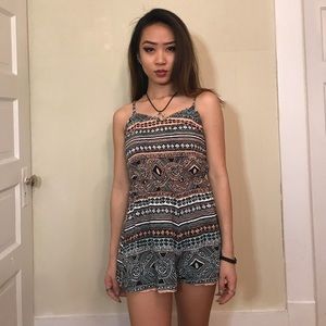 Tribal sexy back romper